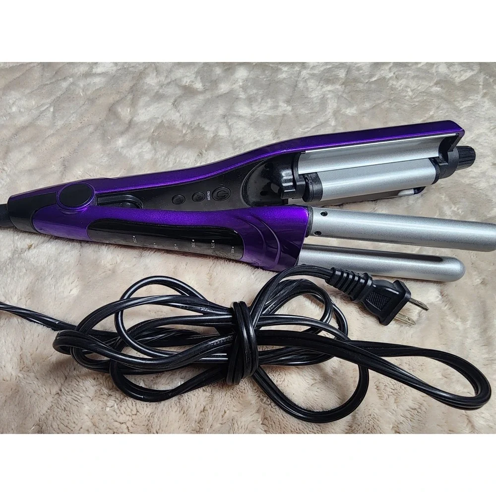 Bed Head TIGI A Wave We Go 3 Barrel Adjustable Hair Waver Crimper Purple BH336